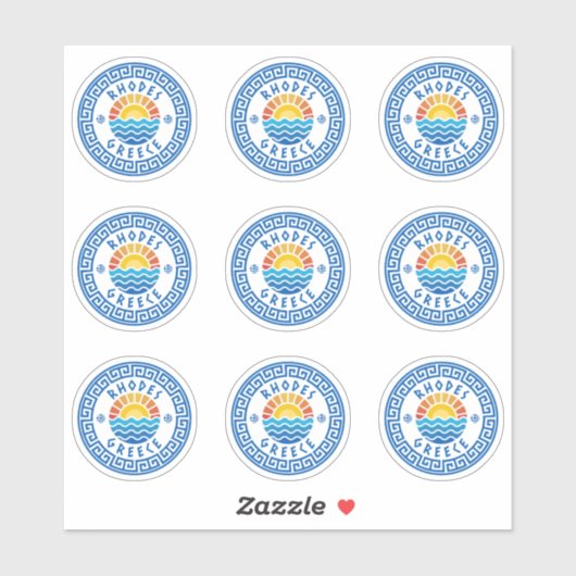 Rhodes Island, Greece Multiple Pack Sticker (Vel)