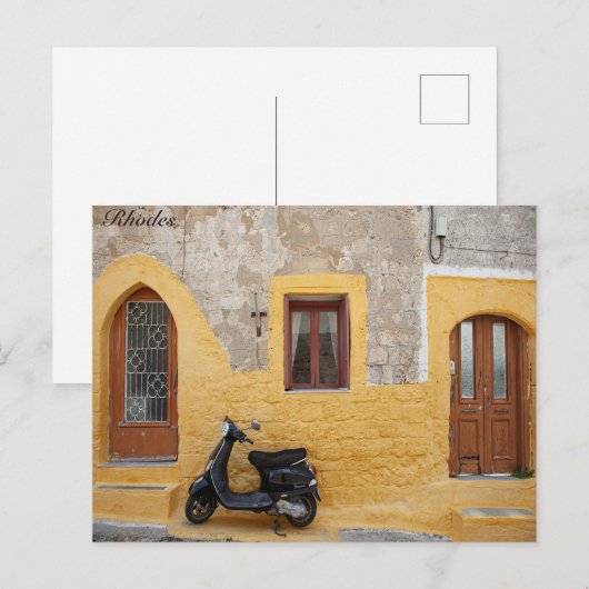 Rhodes Scooter Briefkaart (Voorkant / Achterkant)