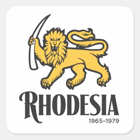 Rhodesia 1965-1979 vierkante sticker (Voorkant)
