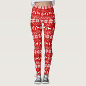 Rhodesiaans geback Silhouettes Dogs Kerstmis Leggings (Voorkant)