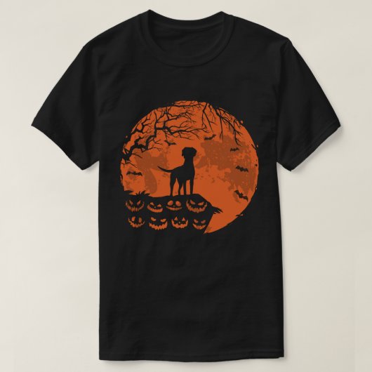 Rhodesiaans Ridgeback An en Moon Halloween Hondenl T-shirt (Design voorkant)