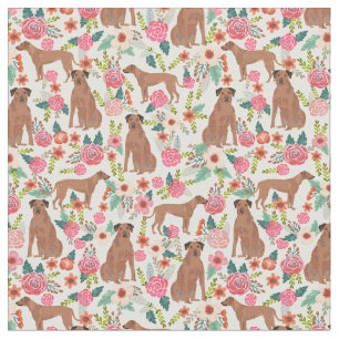rhodesiaanse ridgeback dog  florals crème stof