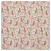 rhodesiaanse ridgeback dog florals crème stof (Swatch)