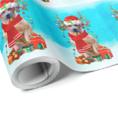 Rhodesian Redgeback in sneeuw met kerstcadeaus Cadeaupapier (Rol Hoek)