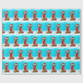 Rhodesian Redgeback in sneeuw met kerstcadeaus Cadeaupapier (Vlak)