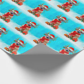 Rhodesian Redgeback in sneeuw met kerstcadeaus Cadeaupapier (Hoek)