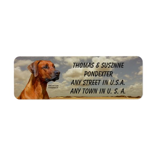RHODESIAN RIDGBACK ETIKET (Voorkant)