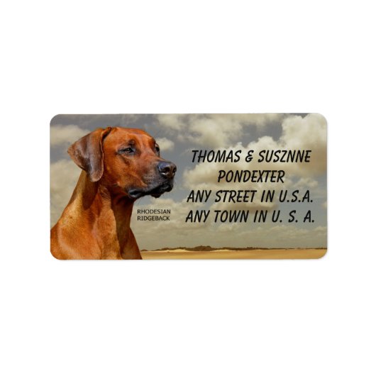 RHODESIAN RIDGBACK ETIKET (Voorkant)
