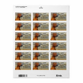 RHODESIAN RIDGBACK ETIKET (Full Sheet)