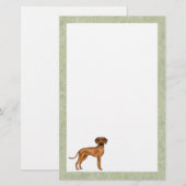 Rhodesian Ridgeback African Lion Hondenras Groen Briefpapier (Voorkant / Achterkant)