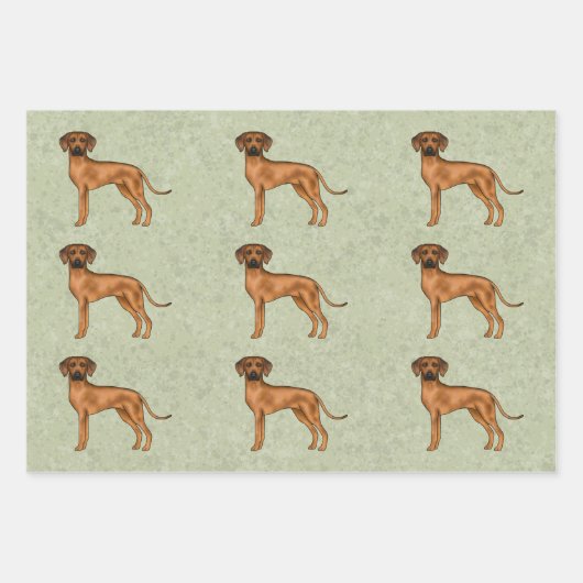 Rhodesian Ridgeback Afrikaanse Leeuw Hond Patroon Inpakpapier Vel (Voorkant 3)