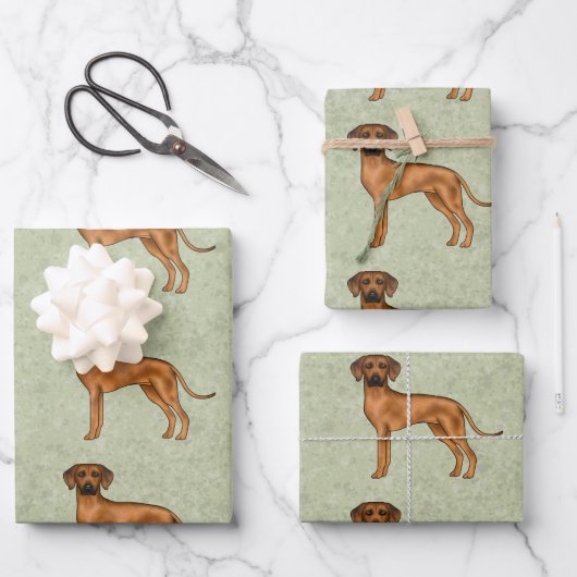 Rhodesian Ridgeback Afrikaanse Leeuw Hond Patroon Inpakpapier Vel (Voorkant)