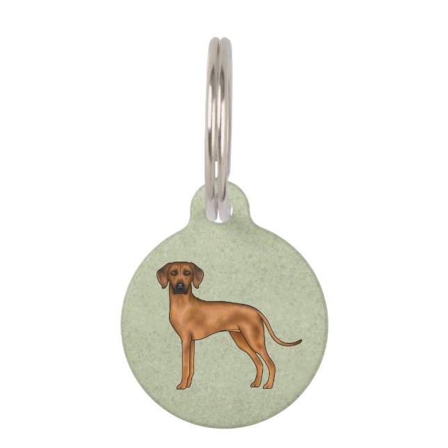 Rhodesian Ridgeback Afrikaanse Leeuwshond Groene Huisdierpenning (Voorkant)