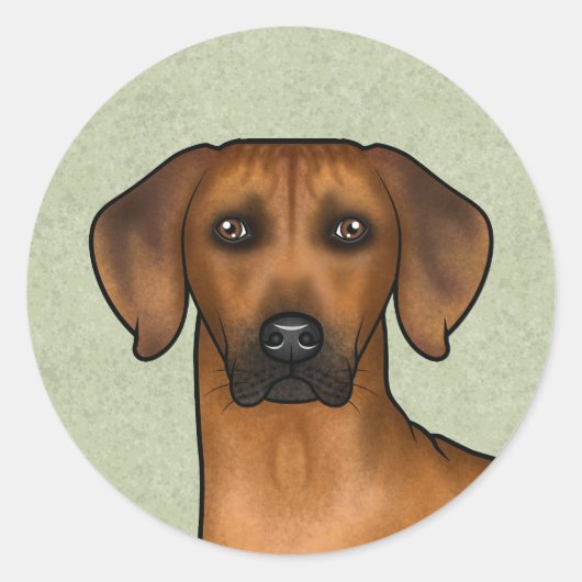 Rhodesian Ridgeback Afrikaanse Leeuwshond Hoofd Gr Ronde Sticker (Voorkant)