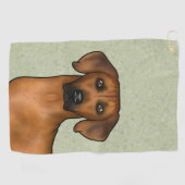 Rhodesian Ridgeback Afrikaanse Leeuwshond Kop Groe Golfhanddoek (Horizontaal)