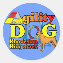 Rhodesian_Ridgeback_Agility Ronde Sticker