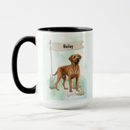 Rhodesian Ridgeback Aquarel Gepersonaliseerde Hond Mok
