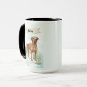 Rhodesian Ridgeback Aquarel Gepersonaliseerde Hond Mok (Voorkant links)