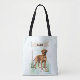 Rhodesian Ridgeback Aquarel Gepersonaliseerde Hond Tote Bag