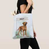 Rhodesian Ridgeback Aquarel Gepersonaliseerde Hond Tote Bag (Dichtbij)