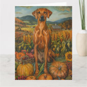 Rhodesian Ridgeback Autumn Harvest Thanksgiving Kaart (Voorkant)