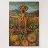 Rhodesian Ridgeback Autumn Harvest Thanksgiving Legpuzzel (Verticaal)
