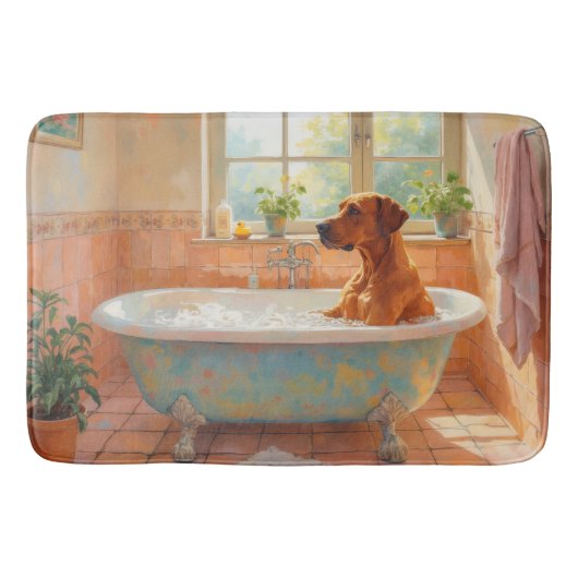 Rhodesian Ridgeback badtijd stijlvolle badkamer Badmat (Voorkant)