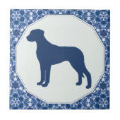 Rhodesian Ridgeback Blue Willow Silhouette Tegeltje (Voorkant)