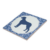 Rhodesian Ridgeback Blue Willow Silhouette Tegeltje (Zijkant)