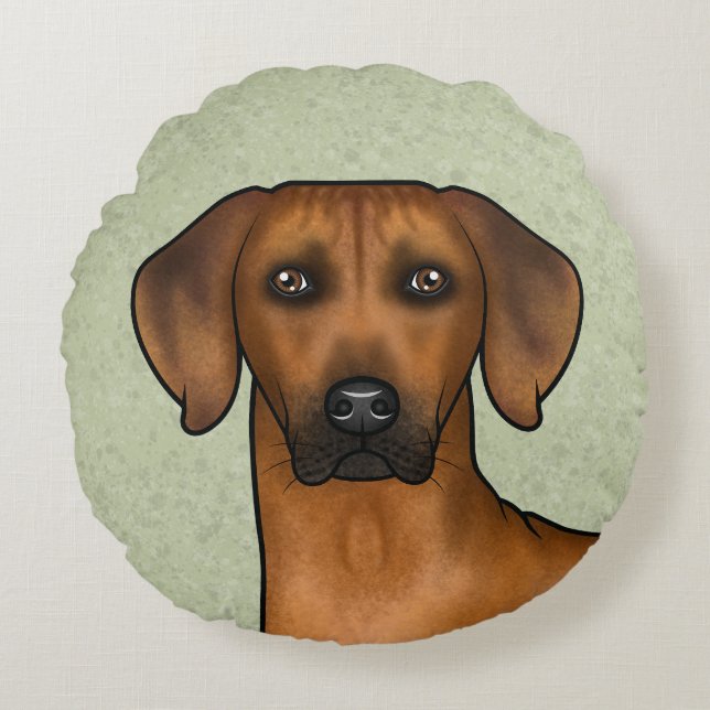 Rhodesian Ridgeback Bruin Afrikaanse Leeuw Hondenk Rond Kussen (Voorkant)