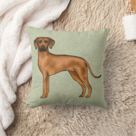 Rhodesian Ridgeback Bruin Cartoon Leeuw Hondengroe Kussen