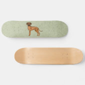 Rhodesian Ridgeback Bruin Cartoon Leeuw Hondengroe Persoonlijk Skateboard (Horizontaal)