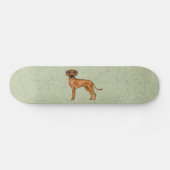 Rhodesian Ridgeback Bruin Cartoon Leeuw Hondengroe Persoonlijk Skateboard (Horizontaal)