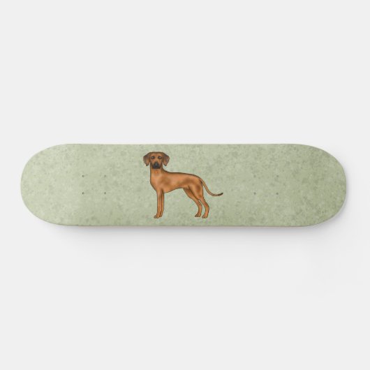 Rhodesian Ridgeback Bruin Cartoon Leeuw Hondengroe Persoonlijk Skateboard (Horizontaal)
