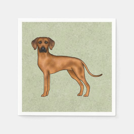 Rhodesian Ridgeback Bruin Cartoon Leeuw Hondengroe Servet (Voorkant)