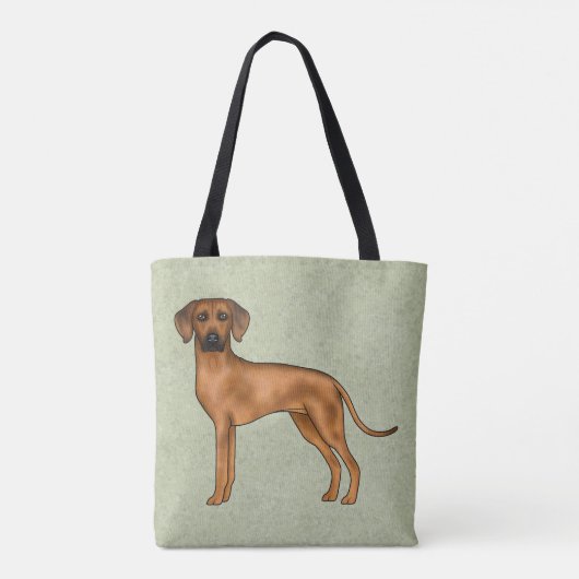 Rhodesian Ridgeback Bruin Cartoon Leeuw Hondengroe Tote Bag (Achterkant)
