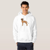 Rhodesian Ridgeback Bruin Cartoon Leeuw Hondenontw Hoodie (Voorkant volledig)