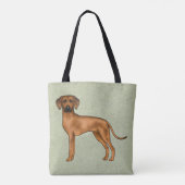 Rhodesian Ridgeback Bruine Cartoon Leeuw Hond Groe Tote Bag (Achterkant)