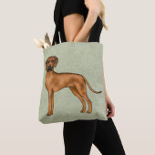 Rhodesian Ridgeback Bruine Cartoon Leeuw Hond Groe Tote Bag (Dichtbij)