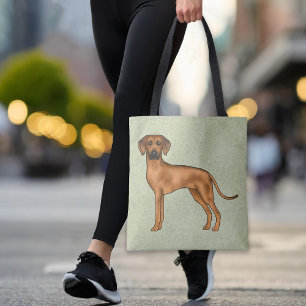 Rhodesian Ridgeback Bruine Cartoon Leeuw Hond Groe Tote Bag