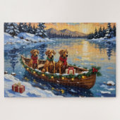 Rhodesian Ridgeback Christmas Boat Holiday Legpuzzel (Horizontaal)