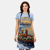 Rhodesian Ridgeback Christmas Boat Holiday Schort (Gedragen)