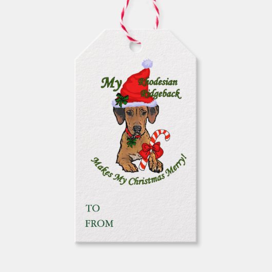 Rhodesian Ridgeback Christmas Cadeaulabel (Voorkant)