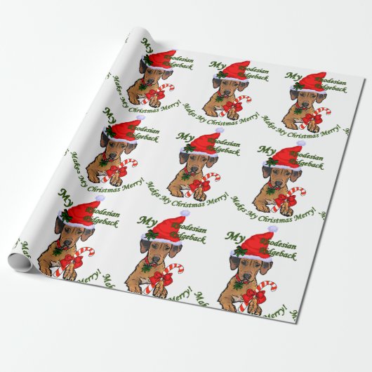 Rhodesian Ridgeback Christmas Cadeaupapier (Uitgerold)