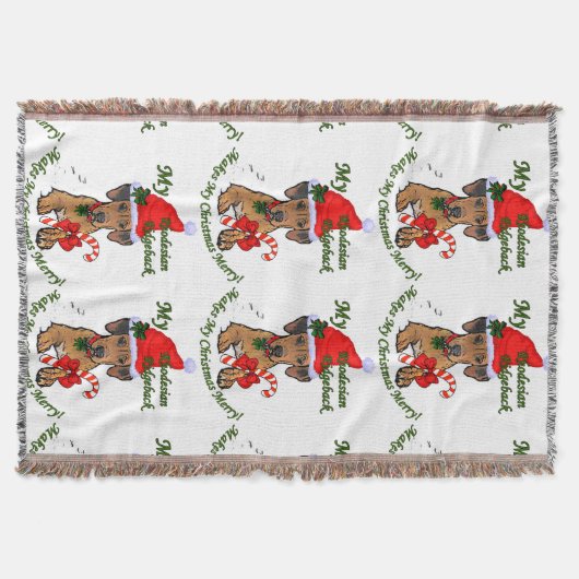 Rhodesian Ridgeback Christmas Deken (Voorkant)