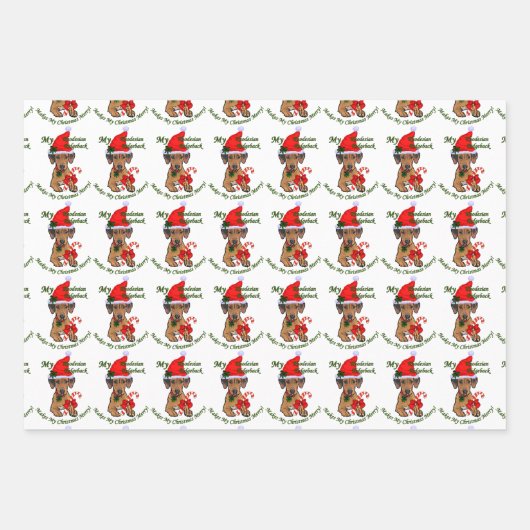 Rhodesian Ridgeback Christmas Inpakpapier Vel (Voorkant 2)