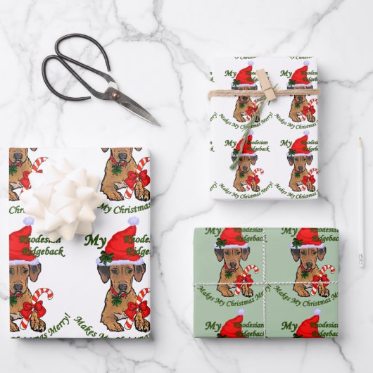 Rhodesian Ridgeback Christmas Inpakpapier Vel (Voorkant)