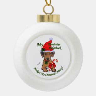 Rhodesian Ridgeback Christmas Keramische Bal Ornament