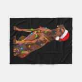 Rhodesian Ridgeback Christmas Lights Xmas Dog Love Fleece Deken (Voorkant (Horizontaal))