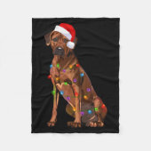 Rhodesian Ridgeback Christmas Lights Xmas Dog Love Fleece Deken (Voorkant)